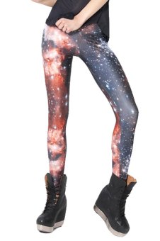 Jiayiqi Starry Sky Nebula Pattern Digital Print High Waist Leggings