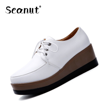 Seanut Women's Wedge Loafers Korean Casual Shoes (White) - intl