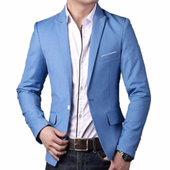 blazer pria casual in blue style