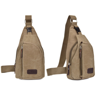 Men's Small Military Messenger Shoulder Bag Canvas Backpack(Khaki) - Intl - intl