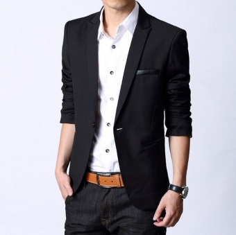 Blazer Cowok - Design Men Suit Blazer - Hitam