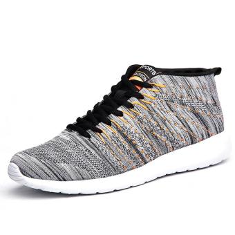 KDG Men's Hollow Single Net Shoes, Mesh Breathable Sports Shoes, Light Running Shoes, Flying Shoes (gray Orange) - intl