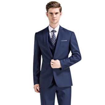 Gallery Fashion - Jual satu stell jas formal pria ( navy blue ) jas vest dan celana - 15