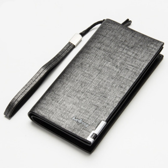 LCFU764 New Men's Long Leather Credit Card Holder Purse Zip Pocket Wallet Handbag Clutch -silver - intl