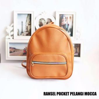 Bag Girls - Ransel Wanita - Ransel Pocket Pelangi -Mocca-