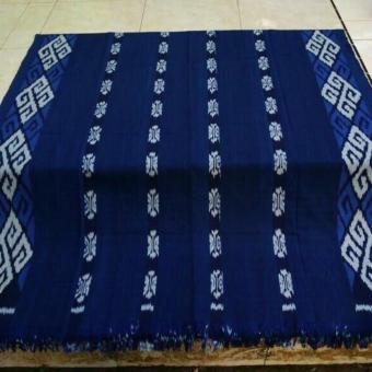 Tenun Blanket Toraja Klasik Biru Tua Salur