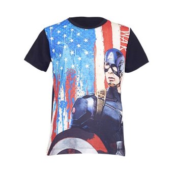 Marvel Civil War Marvel Captain America T-Shirt - Biru