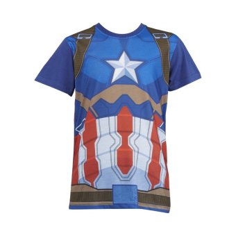 Marvel Civil War Marvel Captain America Body T-Shirt - Biru