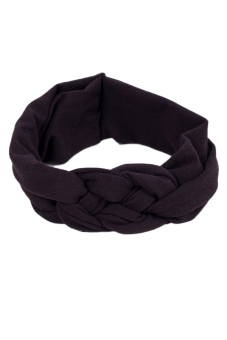 Fancyqube Soft Girl Kids Hairband Turban Knitted Knot Cross Headband Headwear Black
