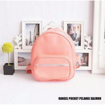 Bag Girls - Ransel Wanita - Ransel Pocket Pelangi -Salmon-