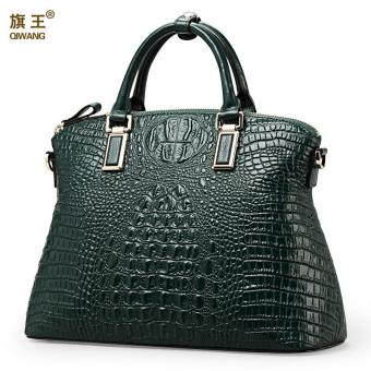 Lan-store Luxury Tote Bags Series-Qiwang Authentic Women Crocodile Bag 100% Genuine Leather Women Crocodile Handbag-Hot Selling (Green) - intl