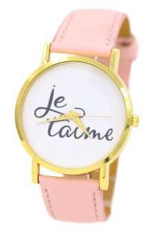 Blue lans Leather Strap Watch (Pink)