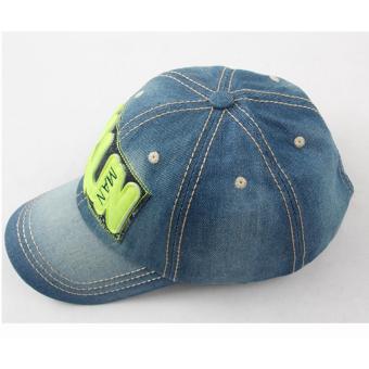 Fengsheng Baseball Cap Men's Hip Hop Green RUN Letter Sun Hat Blue Jeans Denim Adjustable 55-60cm - intl