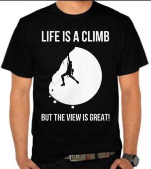 Playclotink Tshirt Life Is Climb Hitam