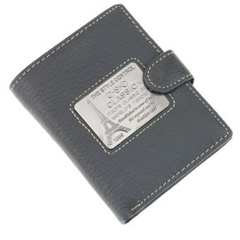 100% genuine leather mens wallet premium product real cowhide wallets for man short black walet portefeuille homme - intl