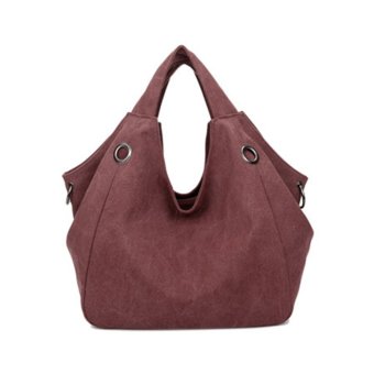 360DSC Fashion Special Design Large Capacity Canvas Women Tote Handbags Hobo Bag - Purplish Red- INTL