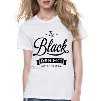 SZ Graphics Black Denim Tshirt Wanita Kaos Wanita T Shirt Fashion - Putih