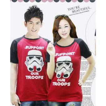 Kaos Couple / Baju Pasangan / Soulmate Support Our Troops Merah 10167