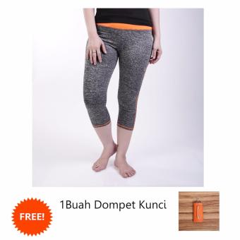 Ronaco Celana Senam Zumba Pants Celana Aerobik Celana Yoga – Hitam strip orange - 005