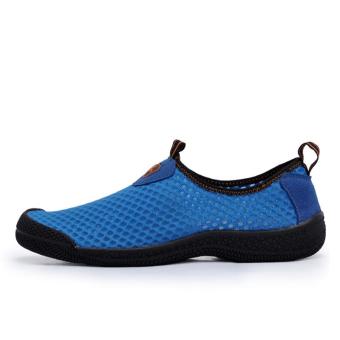KDG Men's Hollow Single Net Shoes, Mesh Breathable Sports Shoes, Light Running Shoes, Mesh Shoes (sapphire Blue) - intl