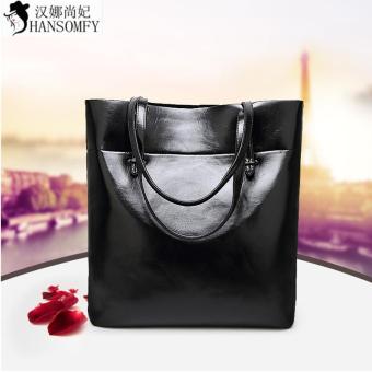 Lan-store Premium Quality Female Tote Bag Series--2017 New High Quality Leather Women Shoulder Bag Fashion Brand Designer Bucket Bag Large Capacity Top-handle Bags Tote Bag (Black) - intl