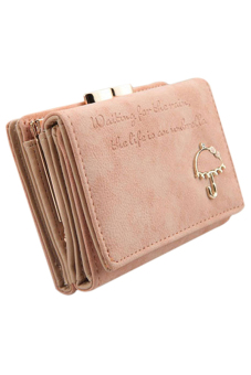 Phoenix B2C Women Faux Leather Trifold Wallet Credit Card Coin ID Case Holder Pink
