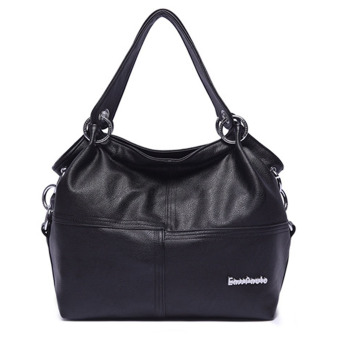 360DSC Women Stylish Leather Hobo Bags Shoulder Bag Handbag - Black - INTL