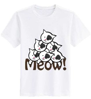 SZ Graphics T Shirt Wanita Meow Sleep - Putih