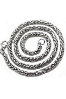 Jetting Buy Stainless Steel Wheat Braided Chain Necklace Silver