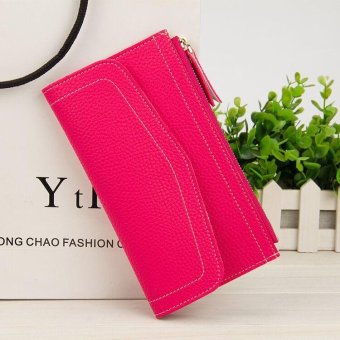 Victory Woman Han edition Wallet Long Zipper multi-function Mobile wallet(Rose ) - intl