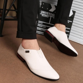 ZORO Fashion Genuine Leather Shoes Men Flats Casual Shoes High Quality Men Shoes (White) - intl
