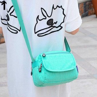 Broadfashion Women Waterproof Solid Zipper Nylon Shoulder Bag Sports Crossbody Messenger Bag (Green) - intl