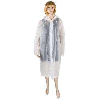 JNTworld Women Translucent Raincoat Rainwear Hooded Rain Jacket Rain Coat(White) - intl