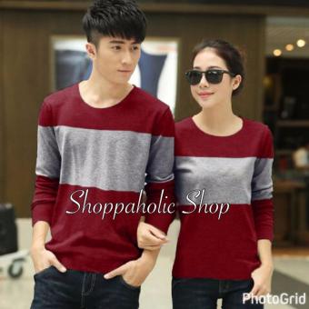 Shoppaholic Shop Baju Couple Stripe Two Tone - Merah