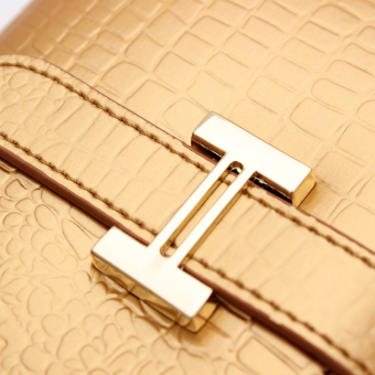 Women Wallet Brand Design Genuine Leather Gold Color - Intl