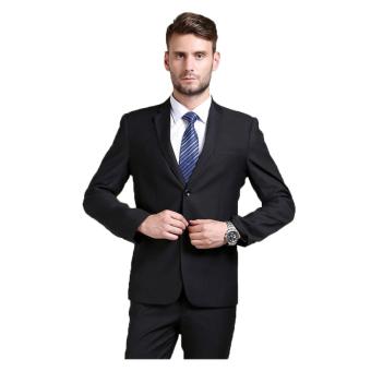 Gallery Fashion - Satu stell jas | new stylish men's formal slim fit two button (black hitam) - 38
