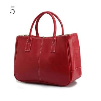 Broadfashion Women's Fashion Faux Leather Satchel Bag Tote Handbag Single Shoulder Bag (Red) - intl