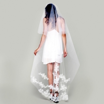 GE 1 Layer 3m Beautiful LaIvory Bride Wedding Bridal Veil (Multicolor)