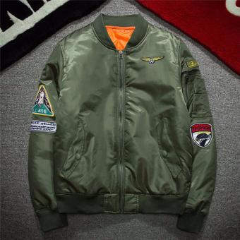 Fancyqube New Chic High Quality Winter Army Green Military red varsity Flight Jacket Pilot Air Force Men Bomber Jacket men Army Green - intl