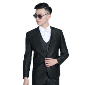 Gallery Fashion - Satu stell jas semi formal pria slim fit ( black / hitam ) single button - 34