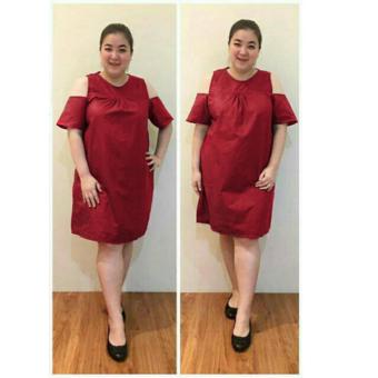 Ace Fashion Dress Wanita Lina Jumbo - (Red)