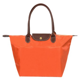 360DSC Large Size Fashion Folding Nylon Dumpling Shape Bag Handbag Tote Bag Beach Bag for Women - Orange - Intl