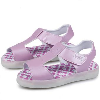 AD NK FASHION Children's School Style Strap Casual LED Light Sandals(Pink) - Intl