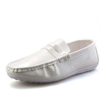LCFU764 Men's Flat Shoes Casual Loafers(White)