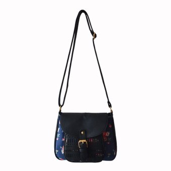 Eozy Vogue Shoulder Bags Canvas Dating Handbags Girl Navy Blue Weekender Women PU Bags (Blue) (Intl)