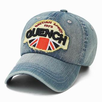 GEMVIE Unisex Mens Cotton Baseball Cap Flag Embroidered Sun Hat Adjustable Cowboy Baseball Caps (Blue) - intl