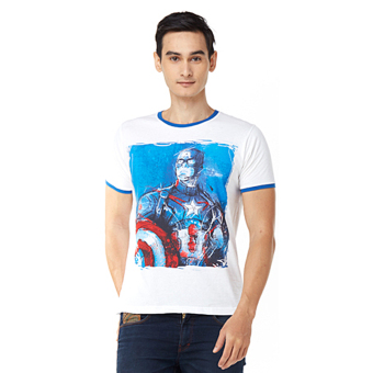 Marvel Avenger Age Of Ultron Rib Sket Captain America Putih