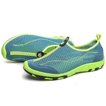 2017 Mens Net Surface Sandals Summer Breathable Shoes Casual Mens Air Mesh Sandals Summer Loafers Driving Shoes Man Mesh Loafers Slip Ons(green) - intl