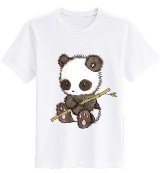 Sz Graphics T Shirt Wanita/Kaos Wanita little panda/T Shirt Fashion/Kaos Wanita - Putih