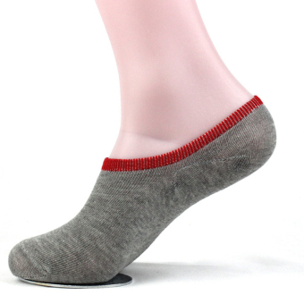 4ever 10pcs Men's No-Show Low-Cut Socks (Grey&Red) - Intl